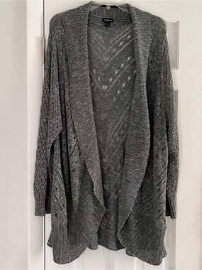 TORRID  Charcoal Open-Front Knit Cardigan torrid sz3